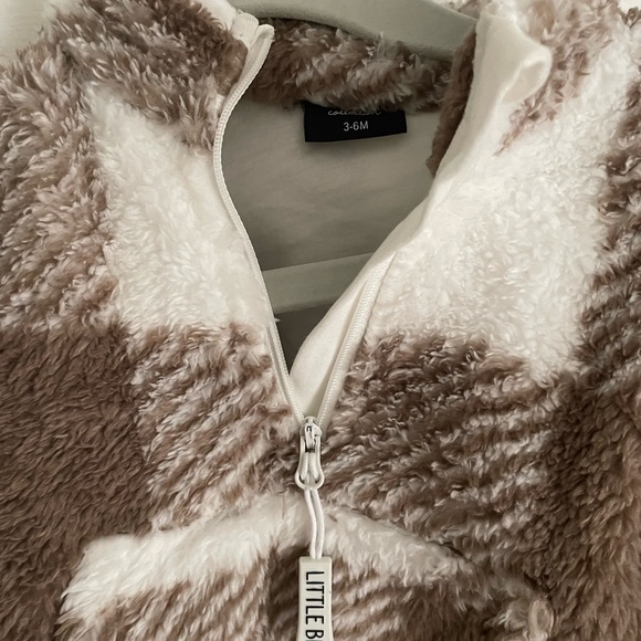 Little Bipsy Sherpa Quarter Zip sweaters in Plaid - Picture 2 of 3